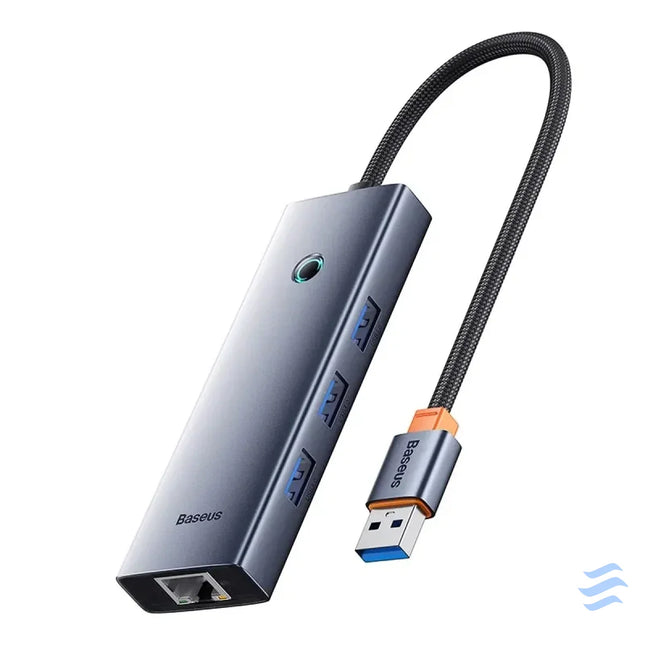 Hub Baseus UltraJoy Series Lite 4 Port (USB to USB 3.0*3 + RJ45*1 + USB C 5V) (gray) Hubs
