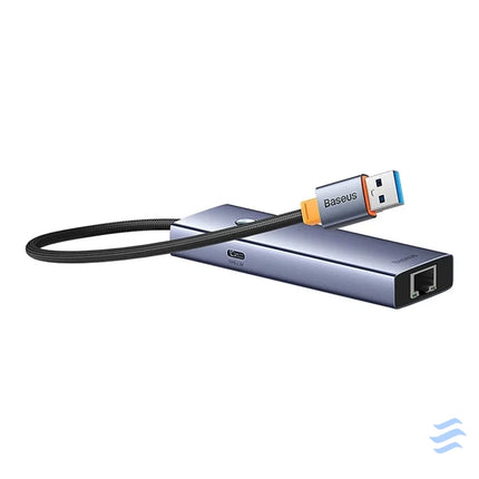 Hub Baseus UltraJoy Series Lite 4 Port (USB to USB 3.0*3 + RJ45*1 + USB C 5V) (gray) Hubs