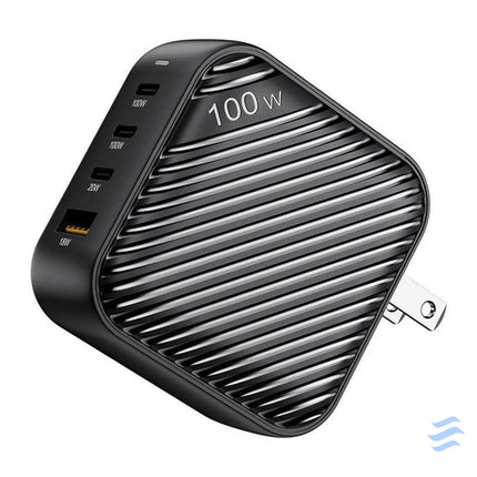 INVZI GanHub 3x USB C + USB wall charger 100W EU/UK/AU/US (black) mains chargers