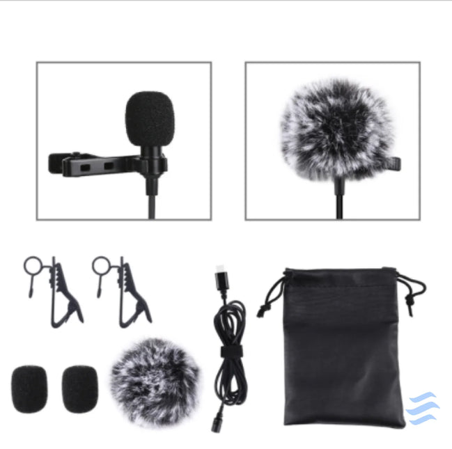 Jack Puluz tie microphone with clip PU425 1.5m USB C Lavalier