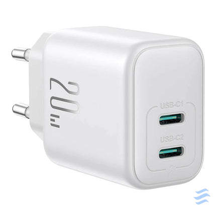 Joyroom JR TCF12 Dual Port (2C) 20W Power Charger (white) mains chargers