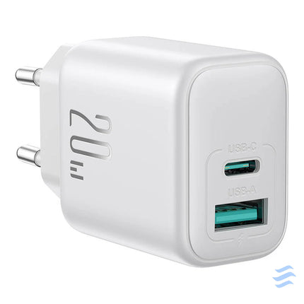 Joyroom JR TCF21 Dual Port (A + C) Power Charger (white) mains chargers