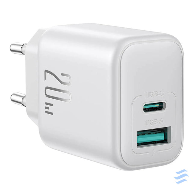 Joyroom JR TCF21 Dual Port (A + C) Power Charger (white) mains chargers