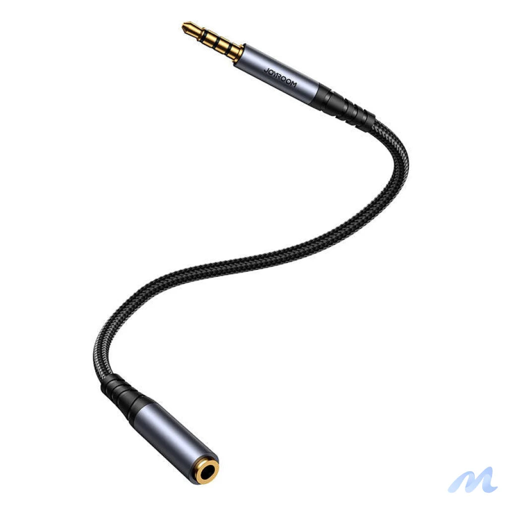 Joyroom SY-A09 AUX extension cable 3.5mm mini jack female to 3.5mm mini jack male, braided, 1.2m (black)