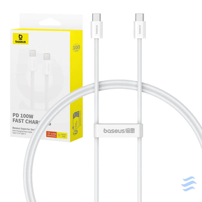 Kabel szybkiego ładowania USB C do USB C Baseus Superior 2 100W 1m (biały) USB C to USB C