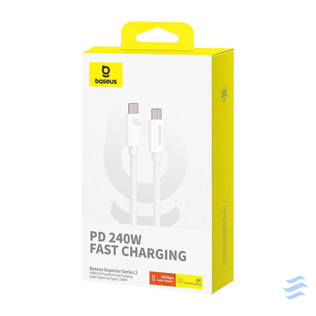 Kabel USB C do USB C Baseus Superior USB4 240W 1m (biały) USB C to USB C