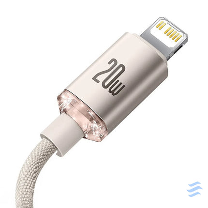 Kabel USB C do iP Baseus Crystal Shine 20W 1.2m (różowy) USB C to Lightning