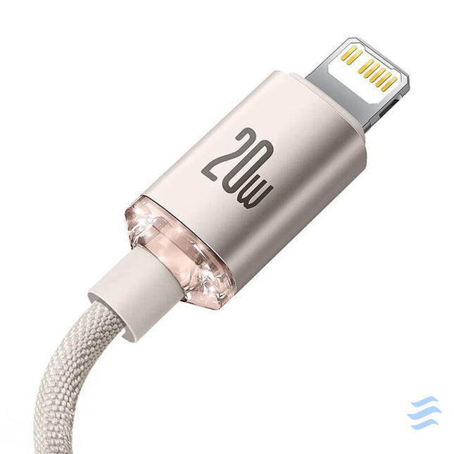 Kabel USB C do iP Baseus Crystal Shine 20W 1.2m (różowy) USB C to Lightning