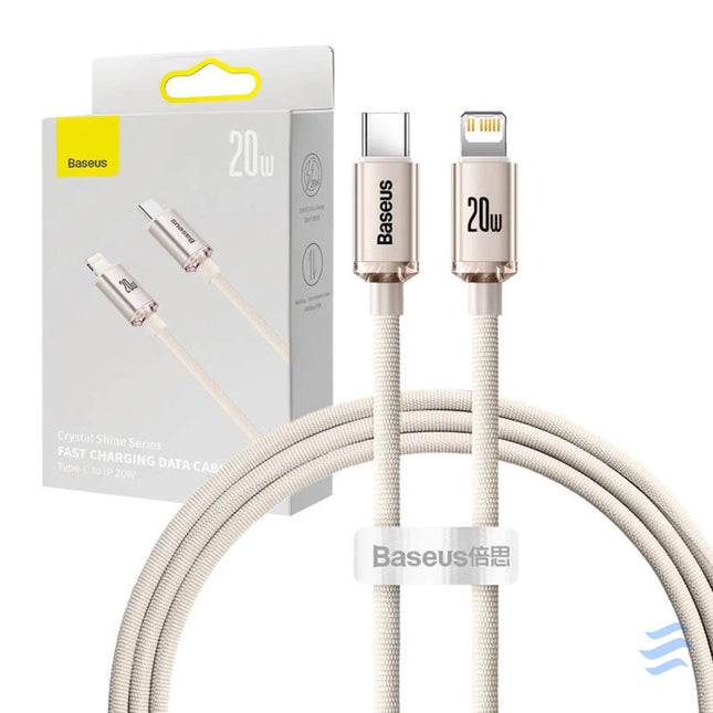 Kabel USB C do iP Baseus Crystal Shine 20W 1.2m (różowy) USB C to Lightning