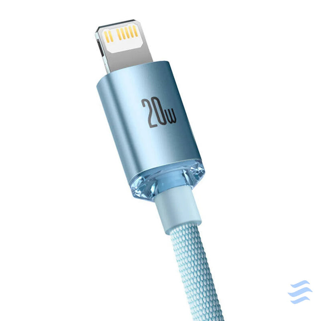 Kabel USB C do iP Baseus Crystal Shine 20W 2m (niebieski) USB C to Lightning