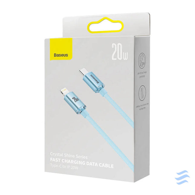 Kabel USB C do iP Baseus Crystal Shine 20W 2m (niebieski) USB C to Lightning