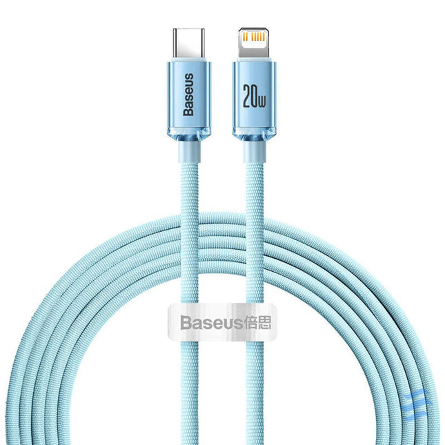 Kabel USB C do iP Baseus Crystal Shine 20W 2m (niebieski) USB C to Lightning