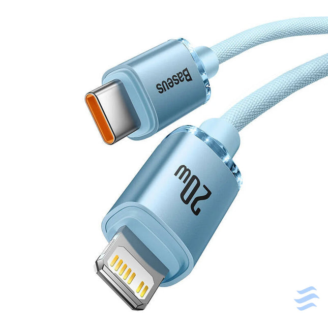 Kabel USB C do iP Baseus Crystal Shine 20W 2m (niebieski) USB C to Lightning