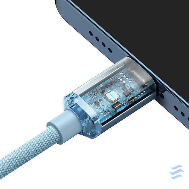 Kabel USB C do iP Baseus Crystal Shine 20W 2m (niebieski) USB C to Lightning