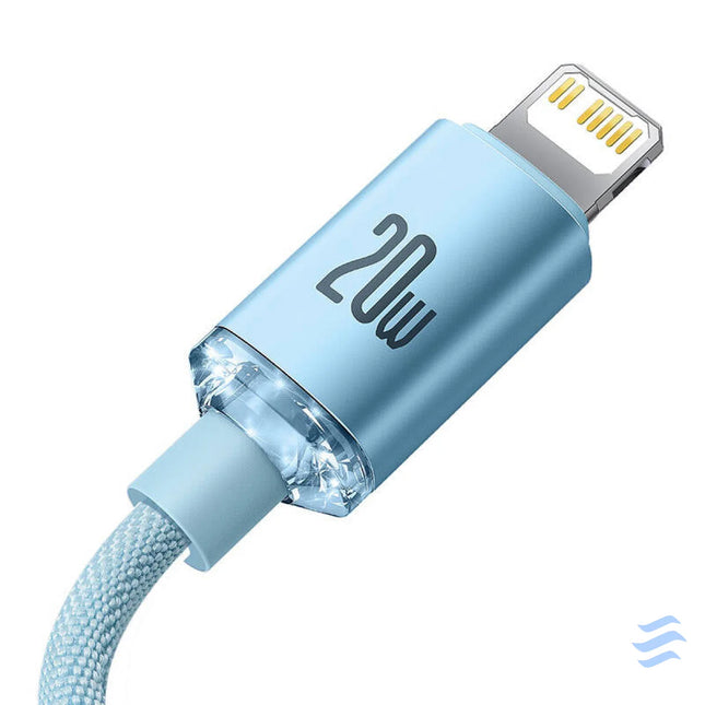Kabel USB C do iP Baseus Crystal Shine 20W 2m (niebieski) USB C to Lightning