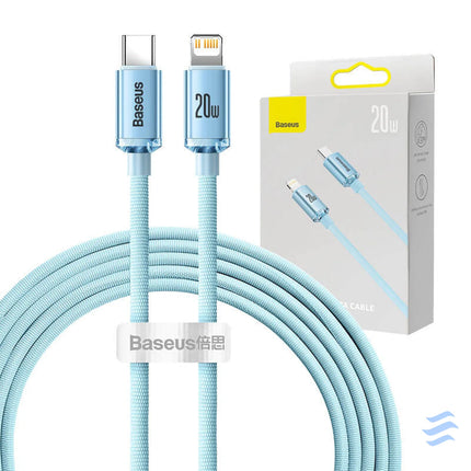 Kabel USB C do iP Baseus Crystal Shine 20W 2m (niebieski) USB C to Lightning