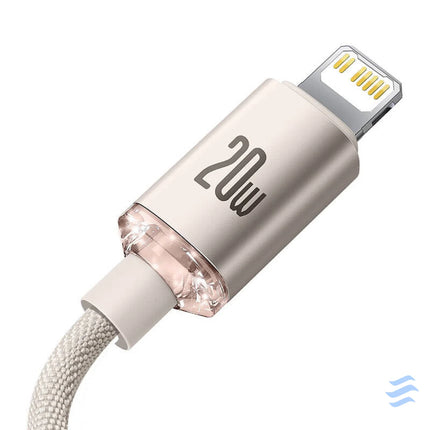 Kabel USB C do iP Baseus Crystal Shine 20W 2m (różowy) USB C to Lightning