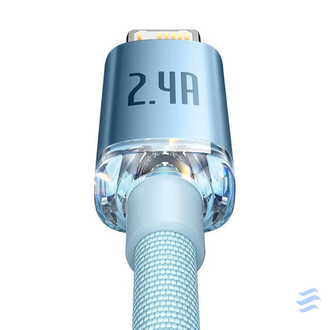 Kabel USB do iP Baseus Crystal Shine 2.4A 1.2m (niebieski) USB C to Lightning