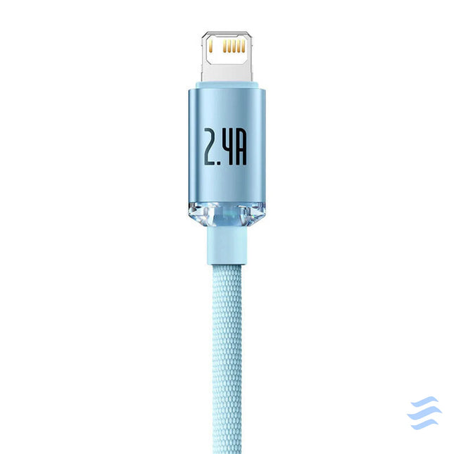 Kabel USB do iP Baseus Crystal Shine 2.4A 1.2m (niebieski) USB C to Lightning