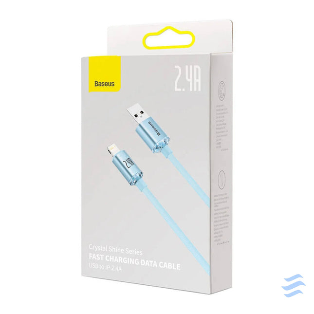 Kabel USB do iP Baseus Crystal Shine 2.4A 1.2m (niebieski) USB C to Lightning