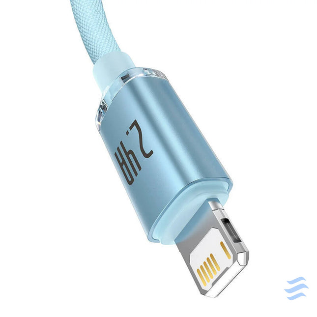 Kabel USB do iP Baseus Crystal Shine 2.4A 1.2m (niebieski) USB C to Lightning