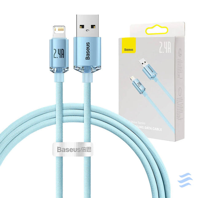 Kabel USB do iP Baseus Crystal Shine 2.4A 1.2m (niebieski) USB C to Lightning