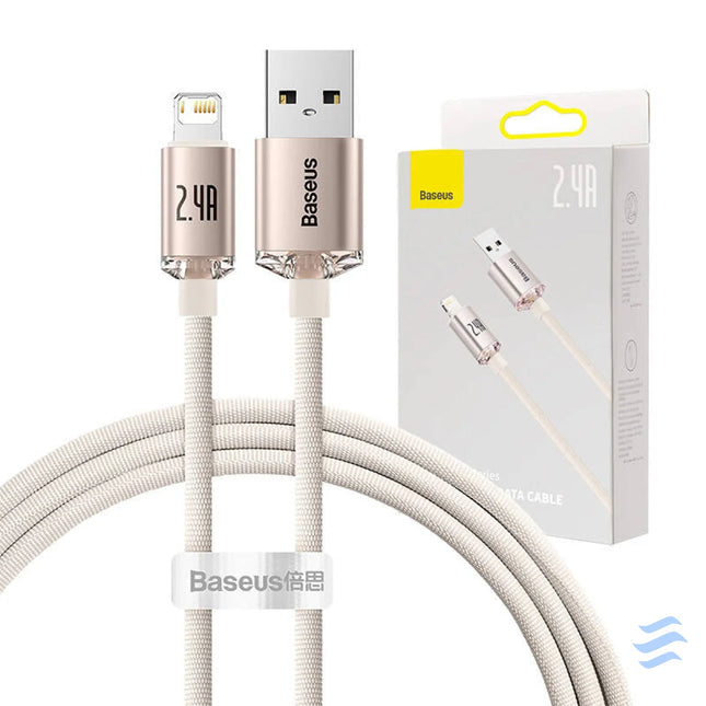 Kabel USB do iP Baseus Crystal Shine 2.4A 1.2m (różowy) USB to Lightning