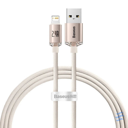 Kabel USB do iP Baseus Crystal Shine 2.4A 1.2m (różowy) USB to Lightning