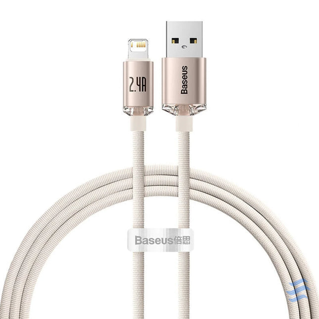 Kabel USB do iP Baseus Crystal Shine 2.4A 1.2m (różowy) USB to Lightning