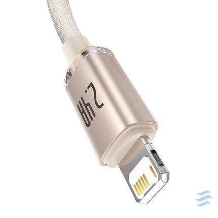 Kabel USB do iP Baseus Crystal Shine 2.4A 1.2m (różowy) USB to Lightning