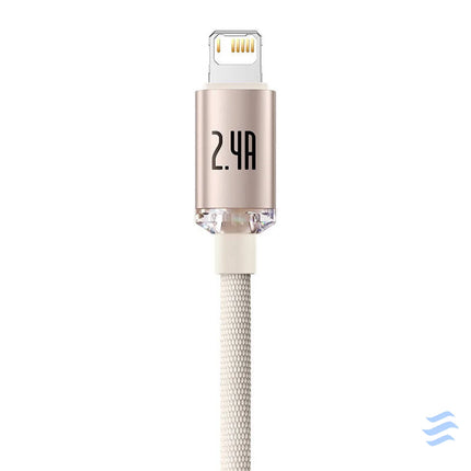 Kabel USB do iP Baseus Crystal Shine 2.4A 1.2m (różowy) USB to Lightning