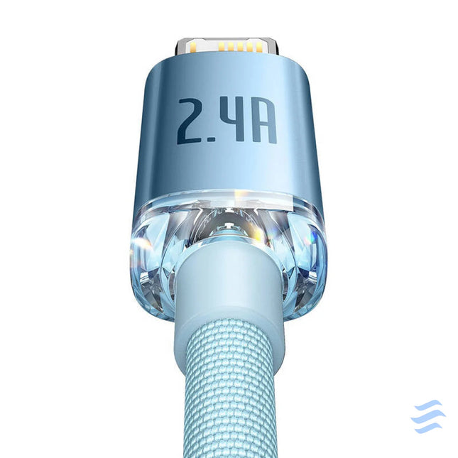 Kabel USB do iP Baseus Crystal Shine 2.4A 2m (niebieski) USB to Lightning