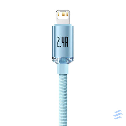 Kabel USB do iP Baseus Crystal Shine 2.4A 2m (niebieski) USB to Lightning