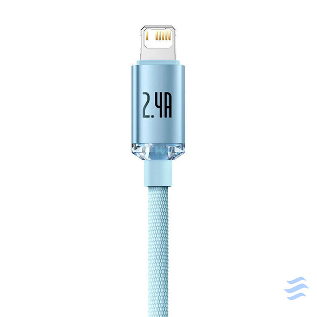 Kabel USB do iP Baseus Crystal Shine 2.4A 2m (niebieski) USB to Lightning