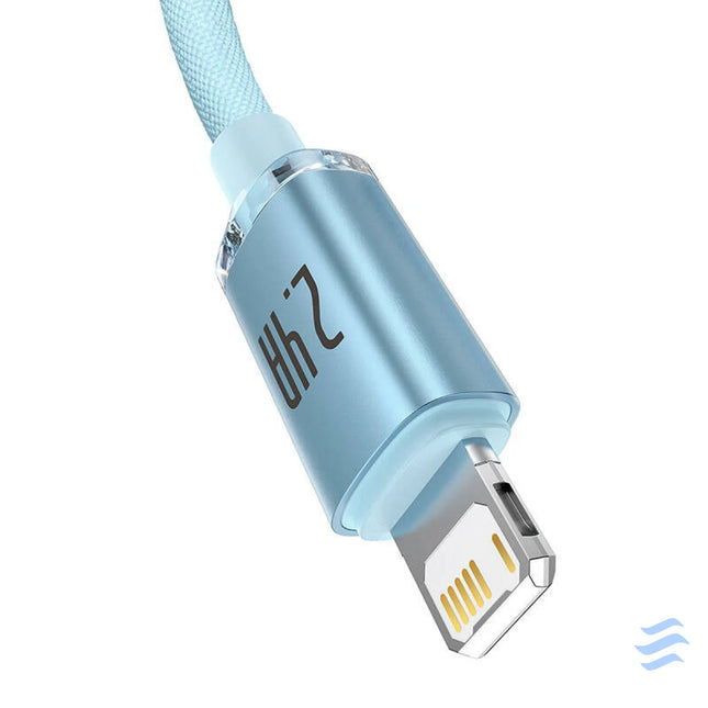 Kabel USB do iP Baseus Crystal Shine 2.4A 2m (niebieski) USB to Lightning