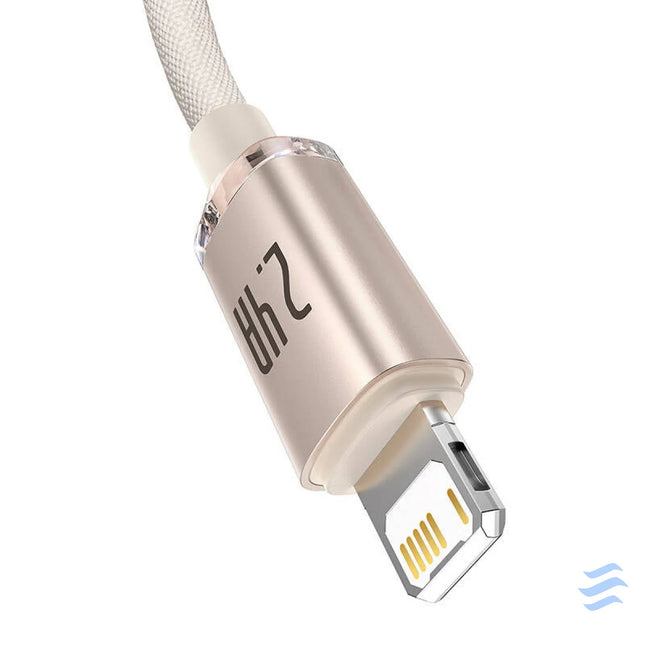 Kabel USB do iP Baseus Crystal Shine 2.4A 2m (różowy) USB C to Lightning