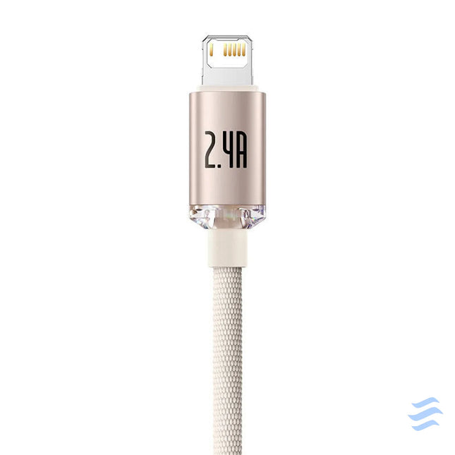 Kabel USB do iP Baseus Crystal Shine 2.4A 2m (różowy) USB C to Lightning