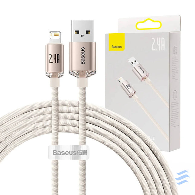 Kabel USB do iP Baseus Crystal Shine 2.4A 2m (różowy) USB C to Lightning