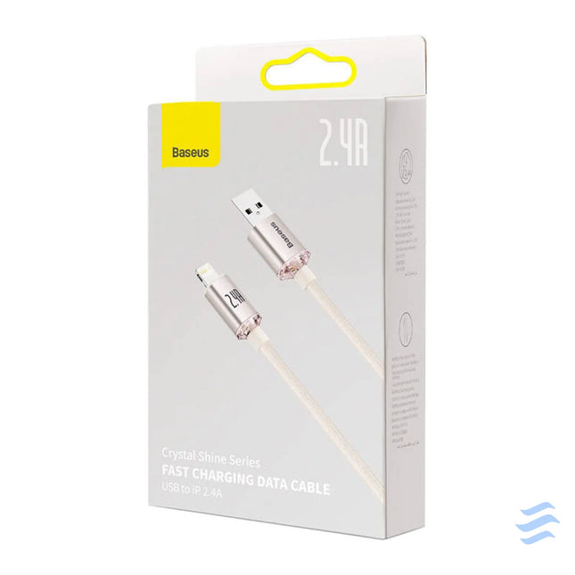 Kabel USB do iP Baseus Crystal Shine 2.4A 2m (różowy) USB C to Lightning
