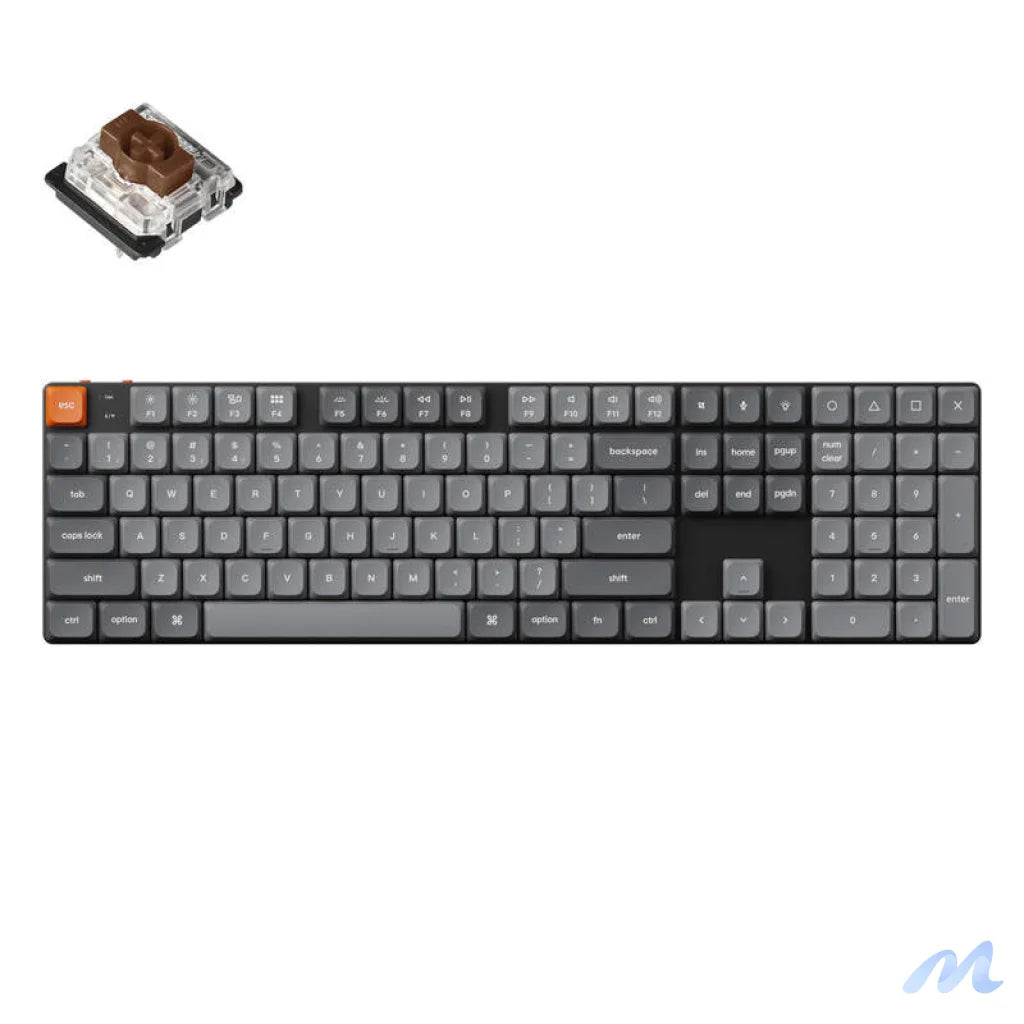Keychron K5 Max LED Wireless Mechanical Keyboard, Low Profile, Brown Switch (Black) [K5M-A3].