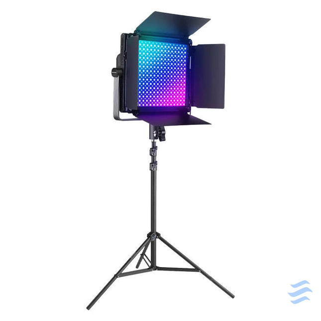 Kit Neewer RGB1200 LED two lamps 60W 2500 8500K + tripods + barndoors Lamps