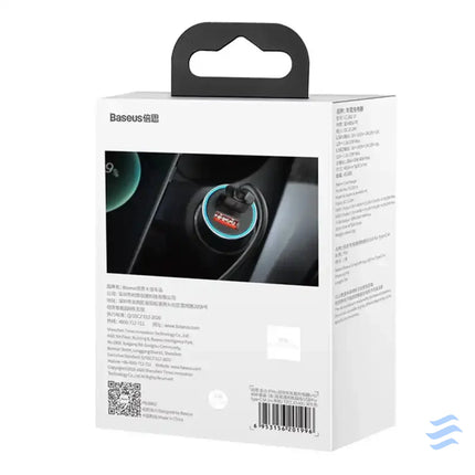 Ładowarka samochodowa Baseus Golden Contactor Pro 2x USB 40W (szara) + kabel USB do USB C 1m (czarny) Car chargers