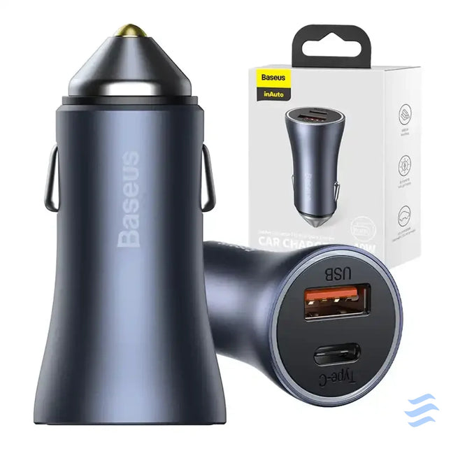 Ładowarka samochodowa Baseus Golden Contactor Pro USB + USB C QC4.0 + PD SCP 40W (szara) Car chargers