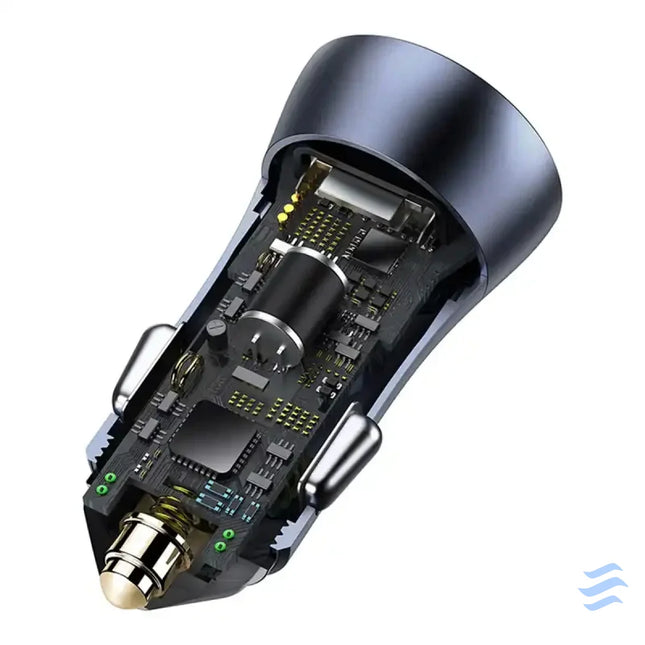 Ładowarka samochodowa Baseus Golden Contactor Pro USB + USB C QC4.0 + PD SCP 40W (szara) + kabel USB do USB C 1m