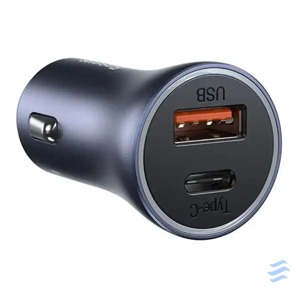 Ładowarka samochodowa Baseus Golden Contactor Pro USB + USB C QC4.0 + PD SCP 40W (szara) + kabel USB do USB C 1m