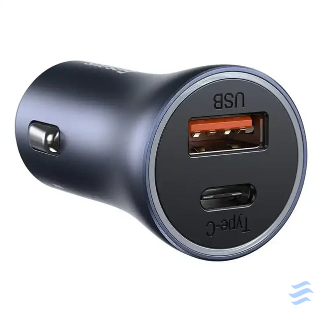 Ładowarka samochodowa Baseus Golden Contactor Pro USB + USB C QC4.0 + PD SCP 40W (szara) + kabel USB C do iP 1m