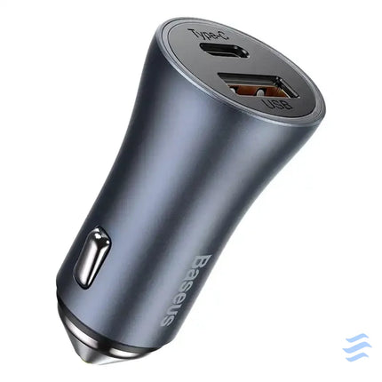 Ładowarka samochodowa Baseus Golden Contactor Pro USB + USB C QC4.0 + PD SCP 40W (szara) + kabel USB C do iP 1m