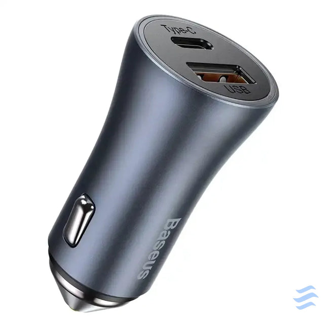 Ładowarka samochodowa Baseus Golden Contactor Pro USB + USB C QC4.0 + PD SCP 40W (szara) + kabel USB C do iP 1m