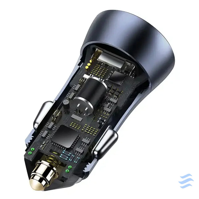 Ładowarka samochodowa Baseus Golden Contactor Pro USB + USB C QC4.0 + PD SCP 40W (szara) + kabel USB C do iP 1m