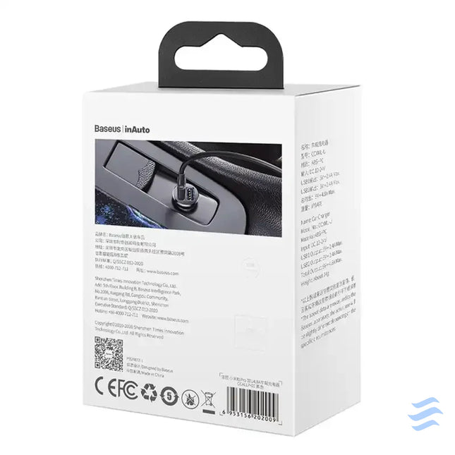 Ładowarka samochodowa Baseus Grain Pro 2x USB 4.8A (czarna) Car chargers
